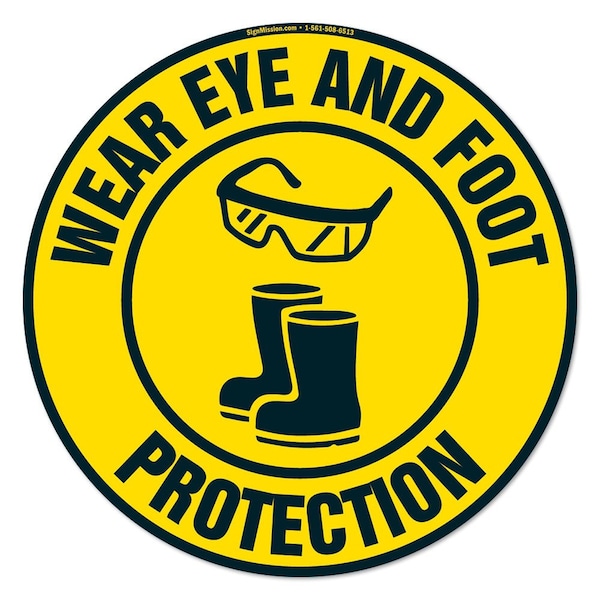 Wear Eye & Foot Protection 16in Non-Slip Floor Marker, 12PK, 16 in L, 16 in H, FD-2-C-16-12PK-99875